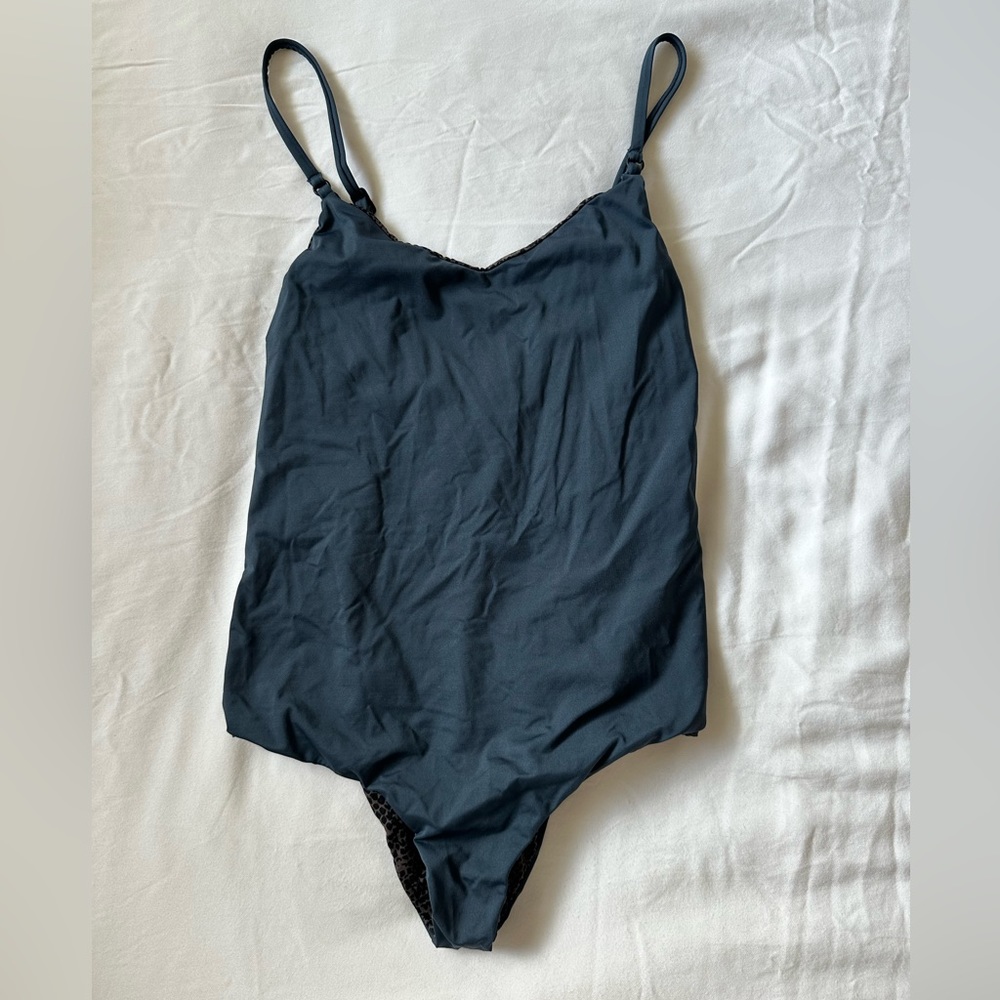 Acacia swimwear one piece swimsuit, navy. Petite.